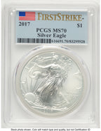 2017 Silver Eagle FS Flag PCGS MS70