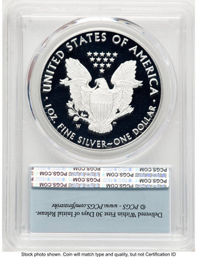 2019-W Proof Silver Eagle 1 oz FS Flag PCGS PR70