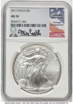 2017 Silver Eagle Mike Castle NGC MS70