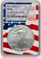 2024 Silver Eagle Flag Core Memorial Day Edition NGC MS70