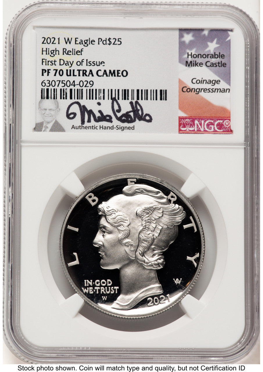 2021-W Palladium Eagle 1 oz FDI Mike Castle NGC PF70 (775179005)