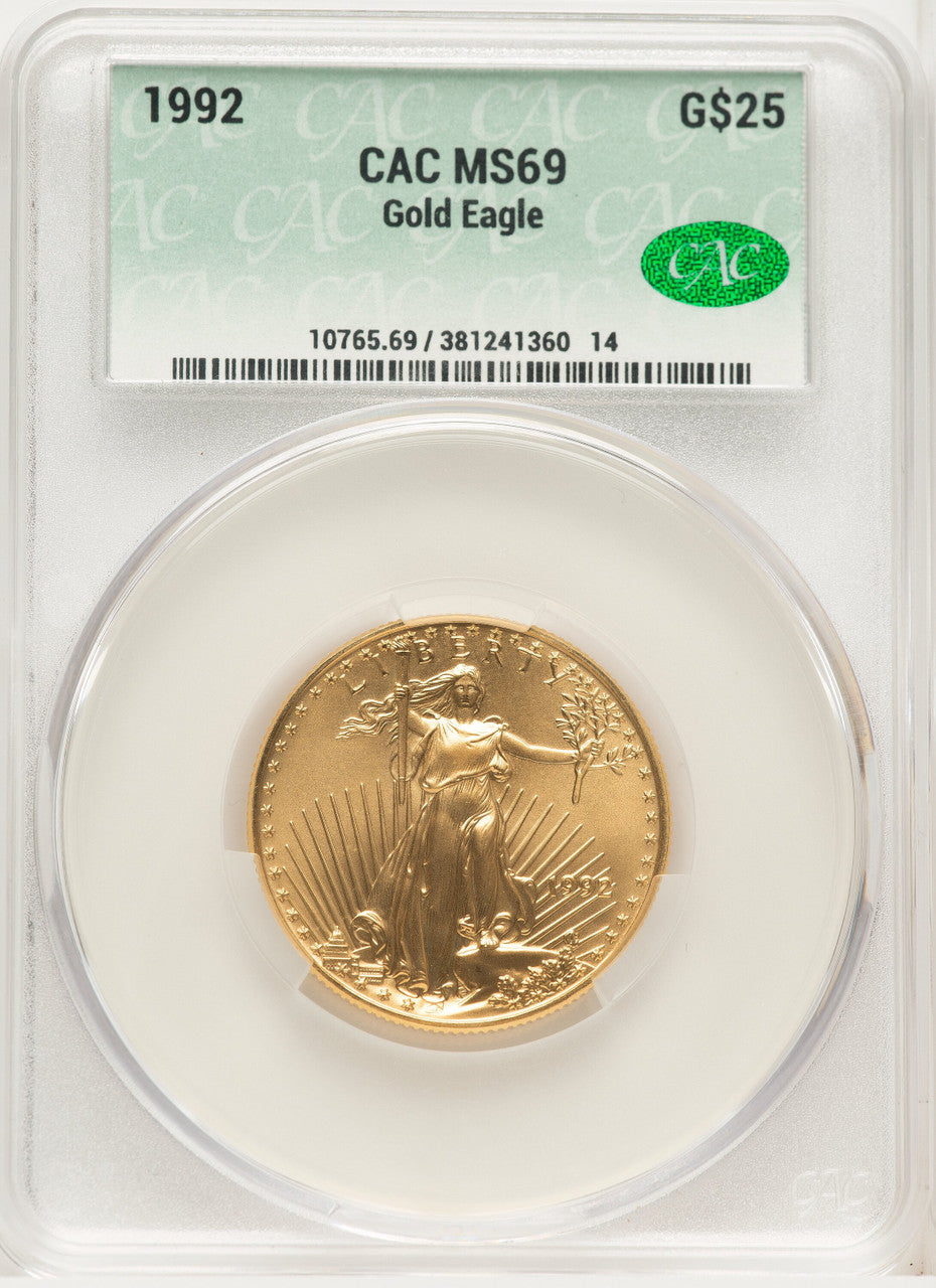 1992 Gold Eagle 1/2 oz Non Designation CACG MS69