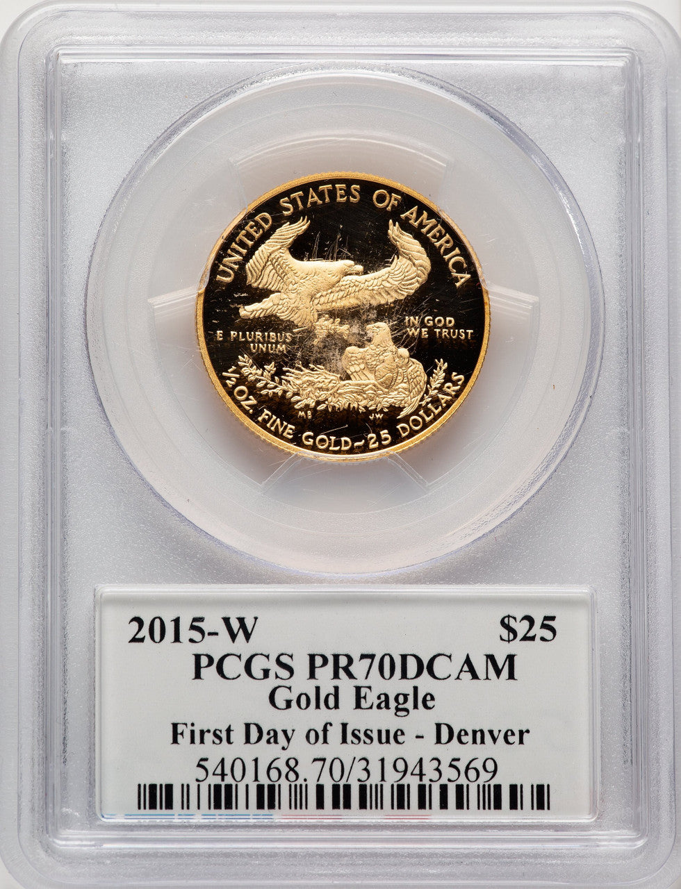 2015-W Gold American Eagle 4-Coin Set FDI Ed Moy Denver PCGS PR70