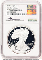 2020-S Proof Silver Eagle 1 oz FDI John Reagan Bust Art NGC PF70 Mercanti