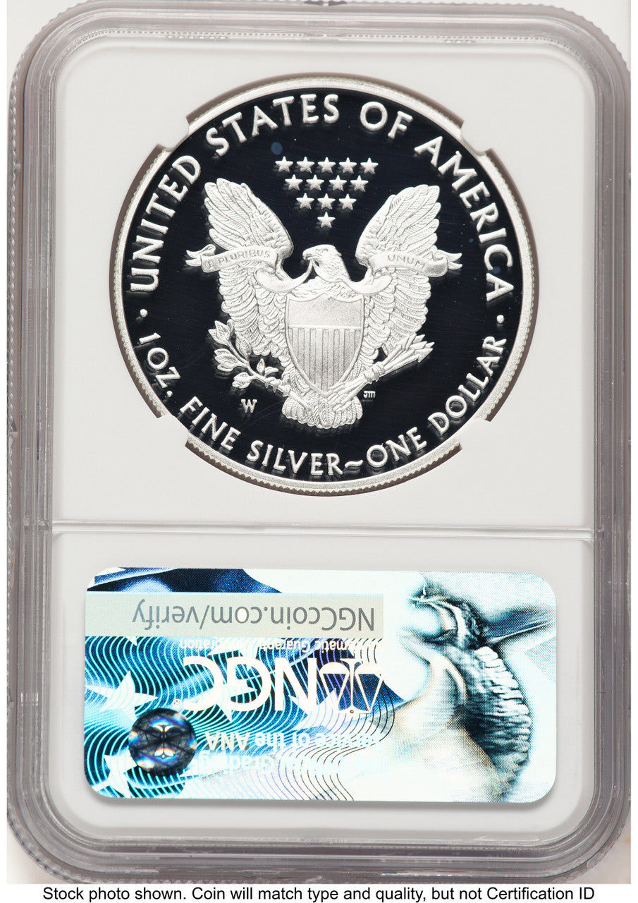 2017-W Proof Silver Eagle 1 oz FDI NGC PF70 Ed Moy