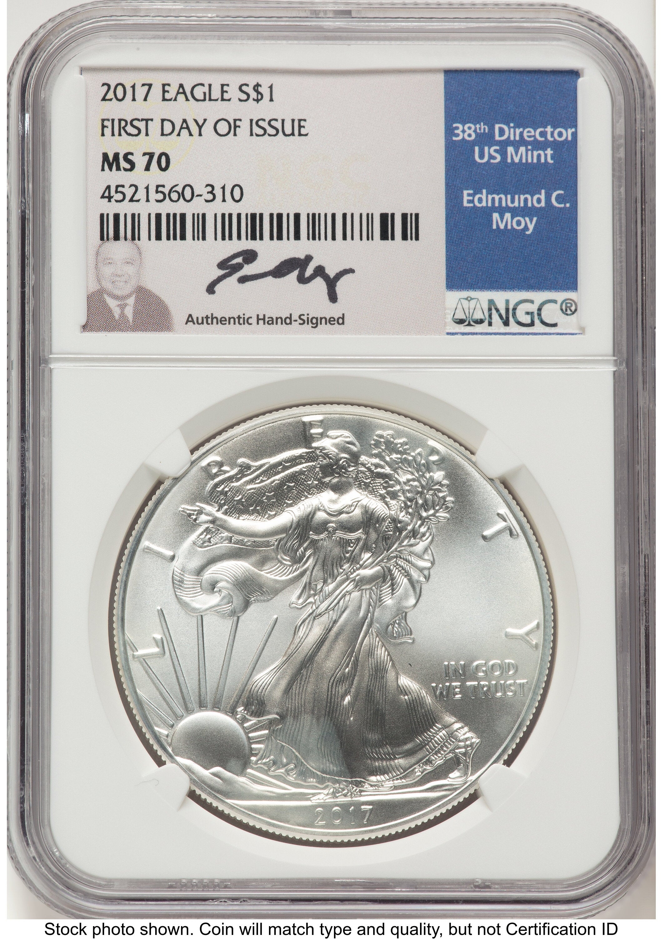 2017 Silver Eagle FDI NGC MS70 Ed Moy