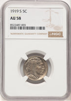 1919-S 5C Buffalo Nickel NGC AU58