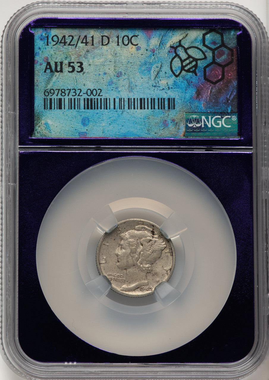 1942/1-D 10C Mercury Dime NGC AU53