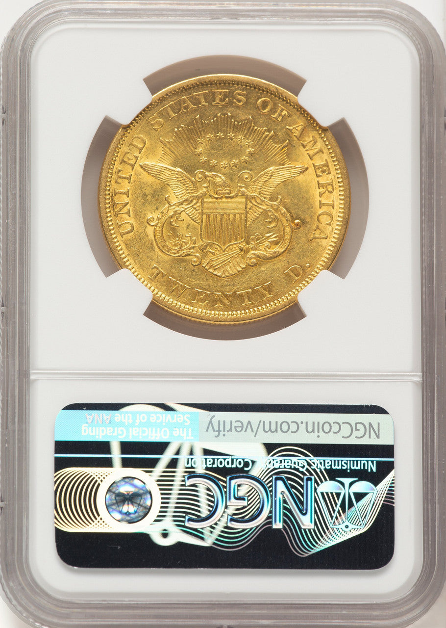 1850 $20 Liberty Double Eagle NGC AU58