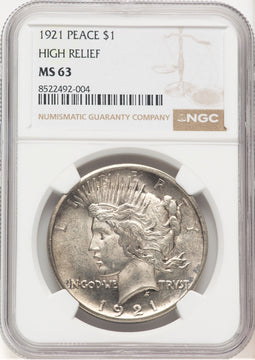 1921 Peace Dollar NGC MS63 (775875032)