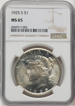 1925-S Peace Dollar NGC MS65 (775885001)