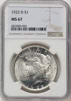1922-D Peace Dollar NGC MS67