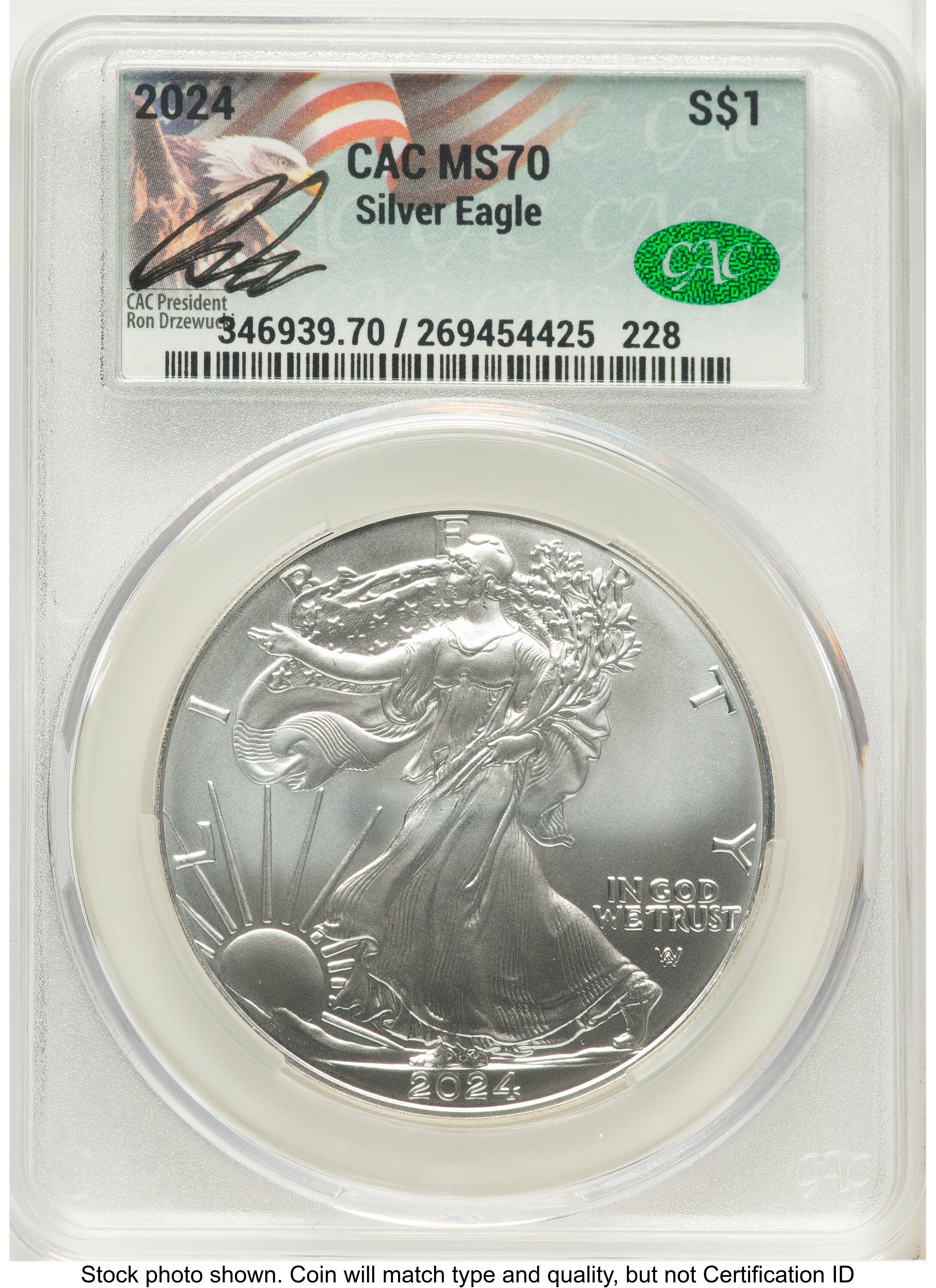 2024 Silver Eagle Ron Drzewucki CACG MS70