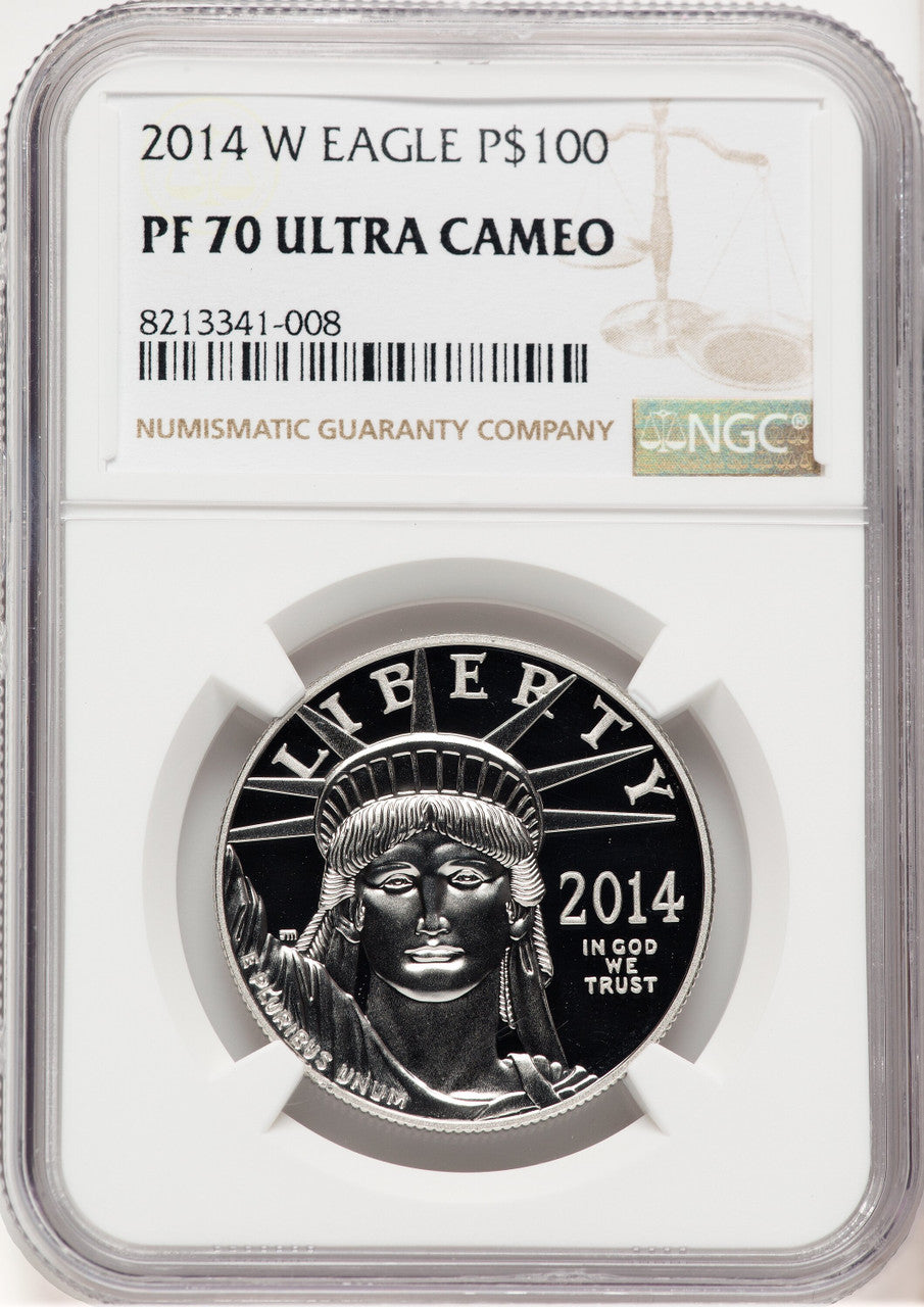 2014-W Proof Platinum Eagle 1 oz Brown Label NGC PF70