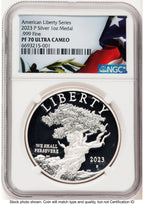 2023-P Silver American Liberty High Relief Medal Bunting Flag Medals and Tokens NGC MS70