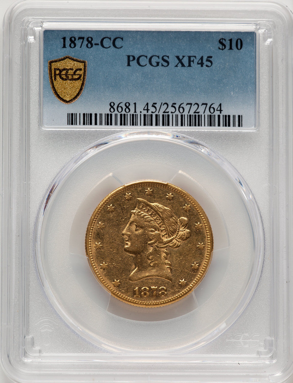 1878-CC $10 Liberty Eagle PCGS XF45