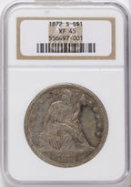 1872-S Seated Dollar NGC XF45
