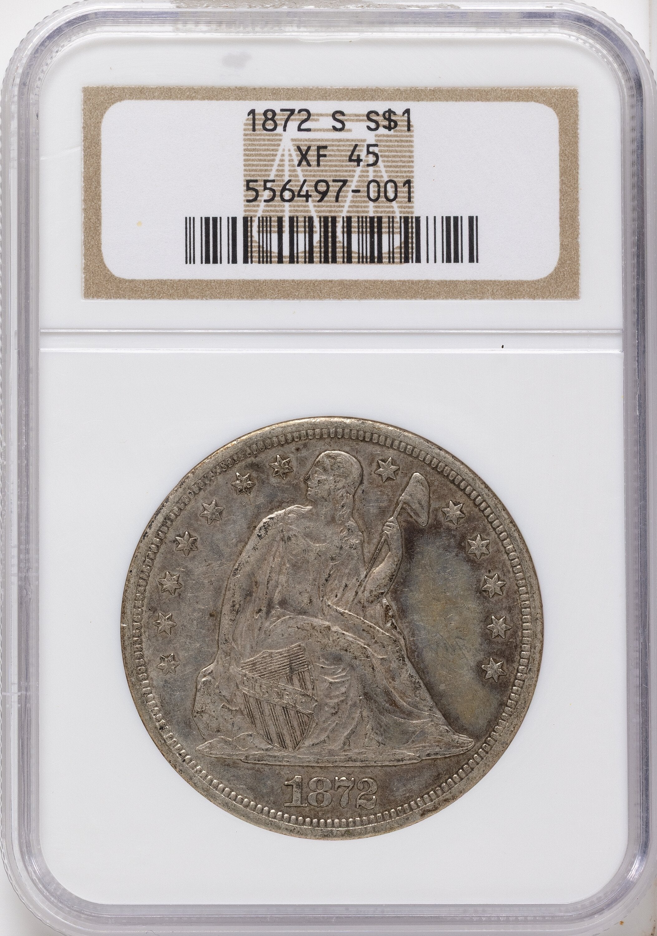 1872-S Seated Dollar NGC XF45