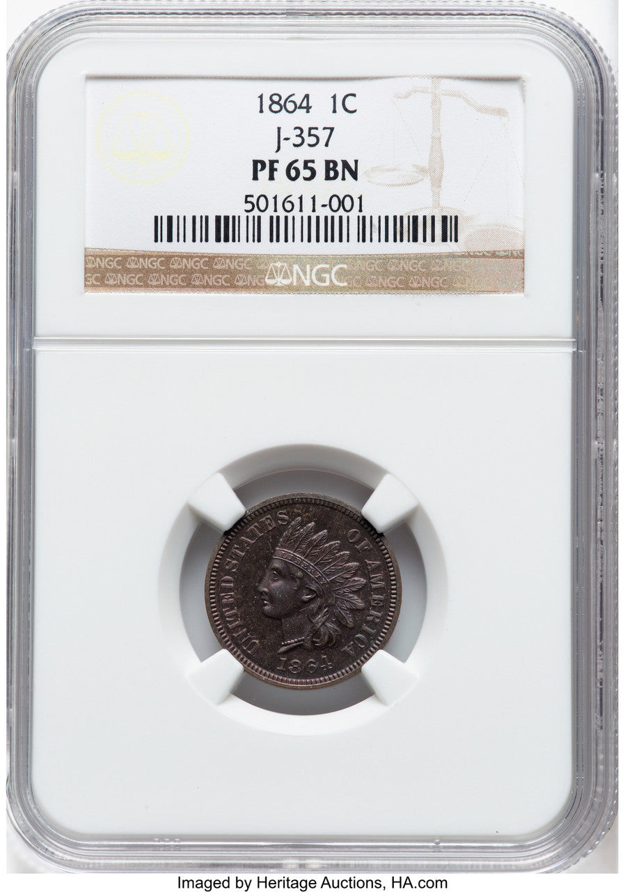 1864 1C J-357 BN Patterns NGC MS65