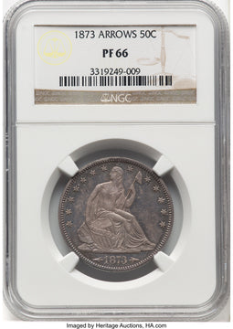1873 50C ARROWS Proof Seated Half Dollar NGC PR66