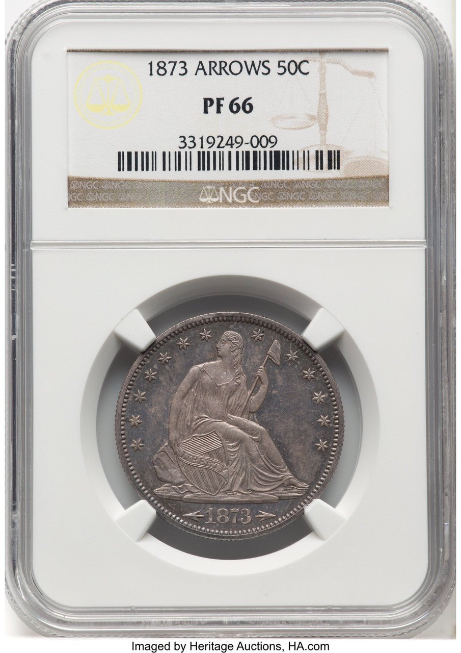 1873 50C ARROWS Proof Seated Half Dollar NGC PR66
