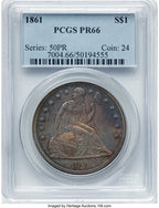 1861 Proof Seated Dollar PCGS PR66