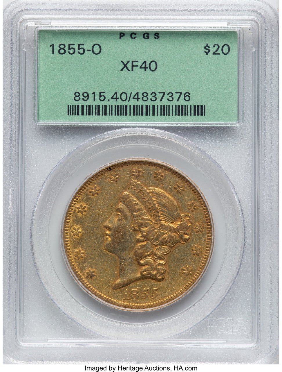 1855-O $20 Liberty Double Eagle PCGS XF40