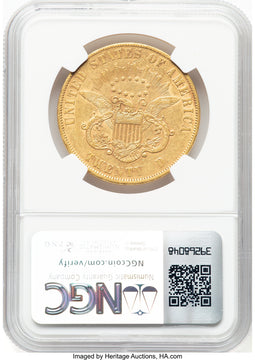 1861-S $20 PAQUET Liberty Double Eagle NGC XF45