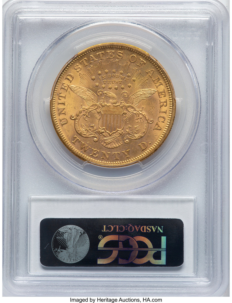 1868 $20 Liberty Double Eagle PCGS MS62