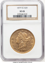 1879-CC $20 Liberty Double Eagle NGC XF45