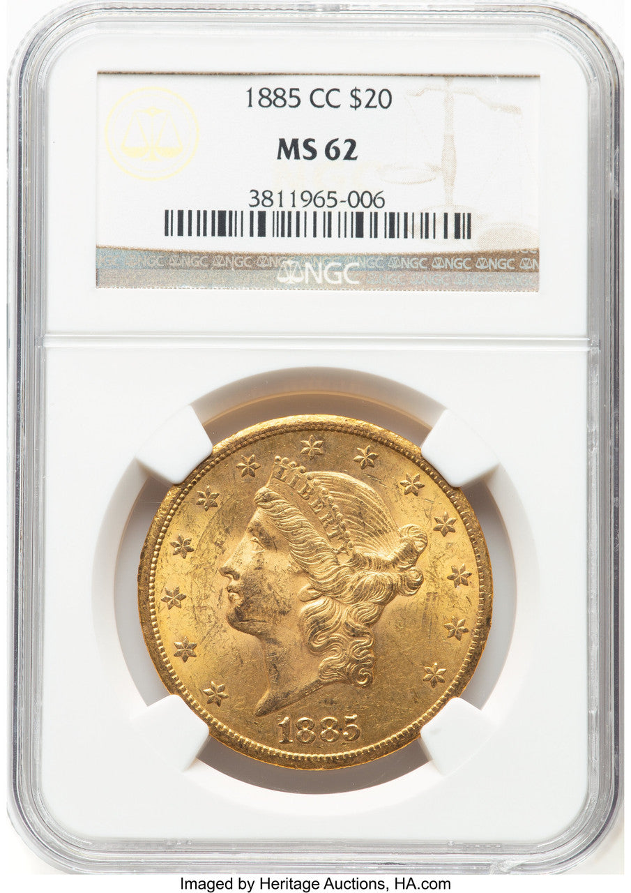 1885-CC $20 Liberty Double Eagle NGC MS62