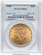1889 $20 Liberty Double Eagle PCGS MS63 (776141038)