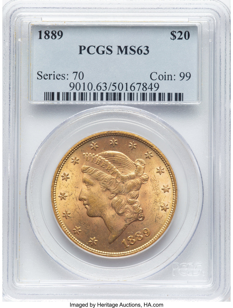 1889 $20 Liberty Double Eagle PCGS MS63 (776141038)