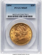 1894 $20 Liberty Double Eagle PCGS MS65