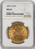 1899-S $20 Liberty Double Eagle NGC MS65 (776141043)