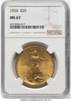 1924 $20 Saint Saint-Gaudens Double Eagle NGC MS67 (776141046)