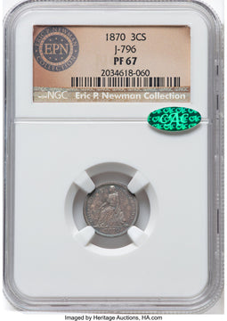 1870 3C J-796 CAC Patterns NGC MS67