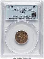 1865 1C Judd-404 CA Patterns PCGS MS63
