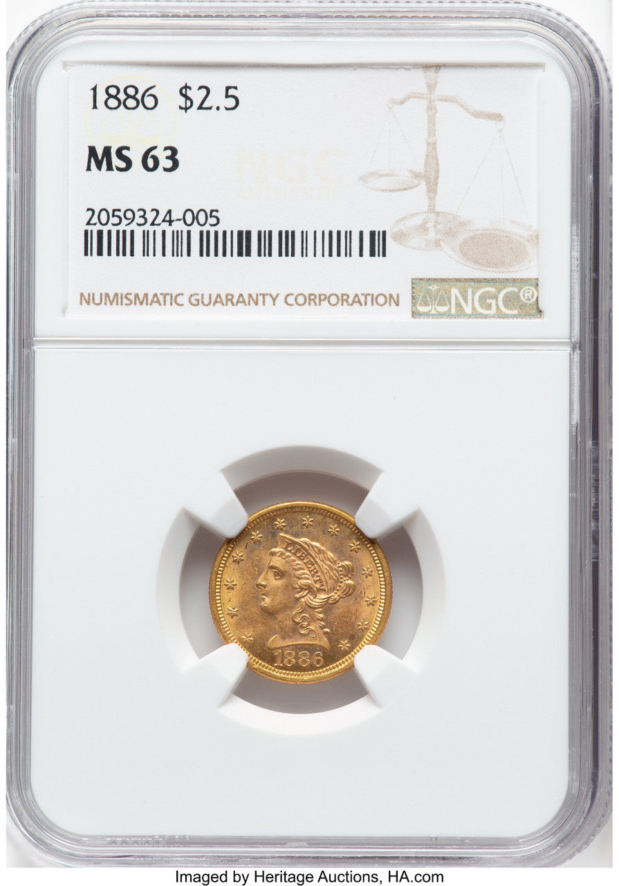 1886 $2.50 Liberty Quarter Eagle NGC MS63 (776141054)