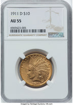 1911-D $10 Indian Eagle NGC AU55 (776141058)