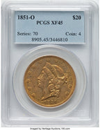 1851-O $20 Liberty Double Eagle PCGS XF45