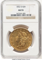 1852-O $20 Liberty Double Eagle NGC AU55