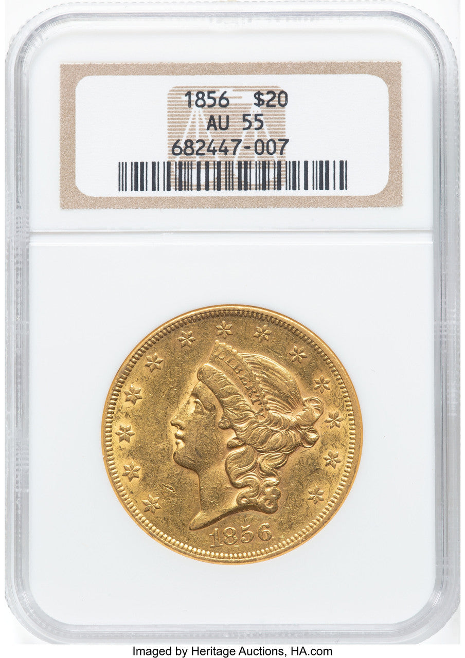 1856 $20 Liberty Double Eagle NGC AU55