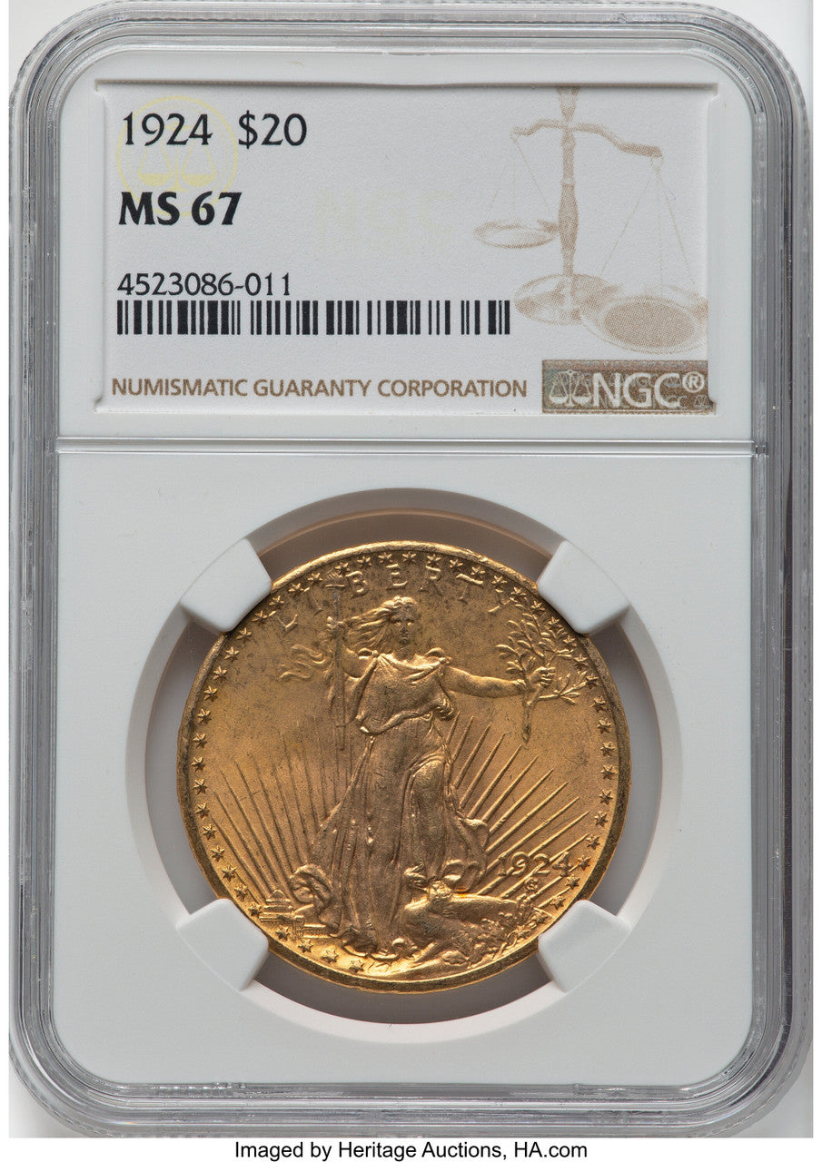 1924 $20 Saint Saint-Gaudens Double Eagle NGC MS67 (776141083)