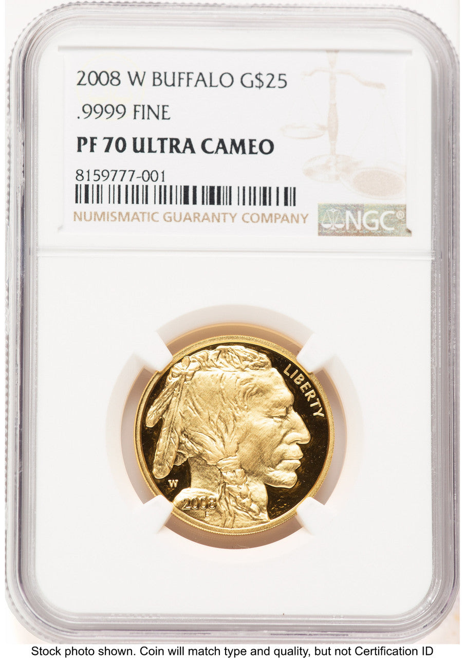 2008-W Proof Gold Buffalo 1/2 oz Brown Label NGC PF70 (776174030)