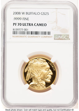 2008-W Proof Gold Buffalo 1/2 oz Brown Label NGC PF70 (776174032)