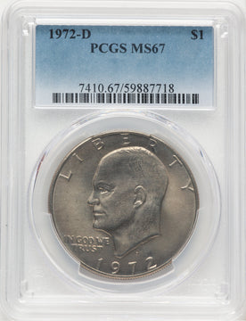 1972-D $1 Eisenhower Dollar PCGS MS67