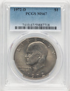 1972-D $1 Eisenhower Dollar PCGS MS67