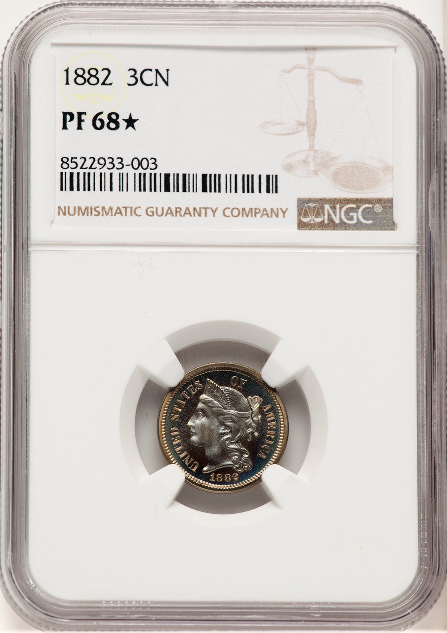 1882 3CN Proof Three Cent Nickel NGC PR68