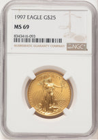 1997 Gold Eagle 1/2 oz Brown Label NGC MS69